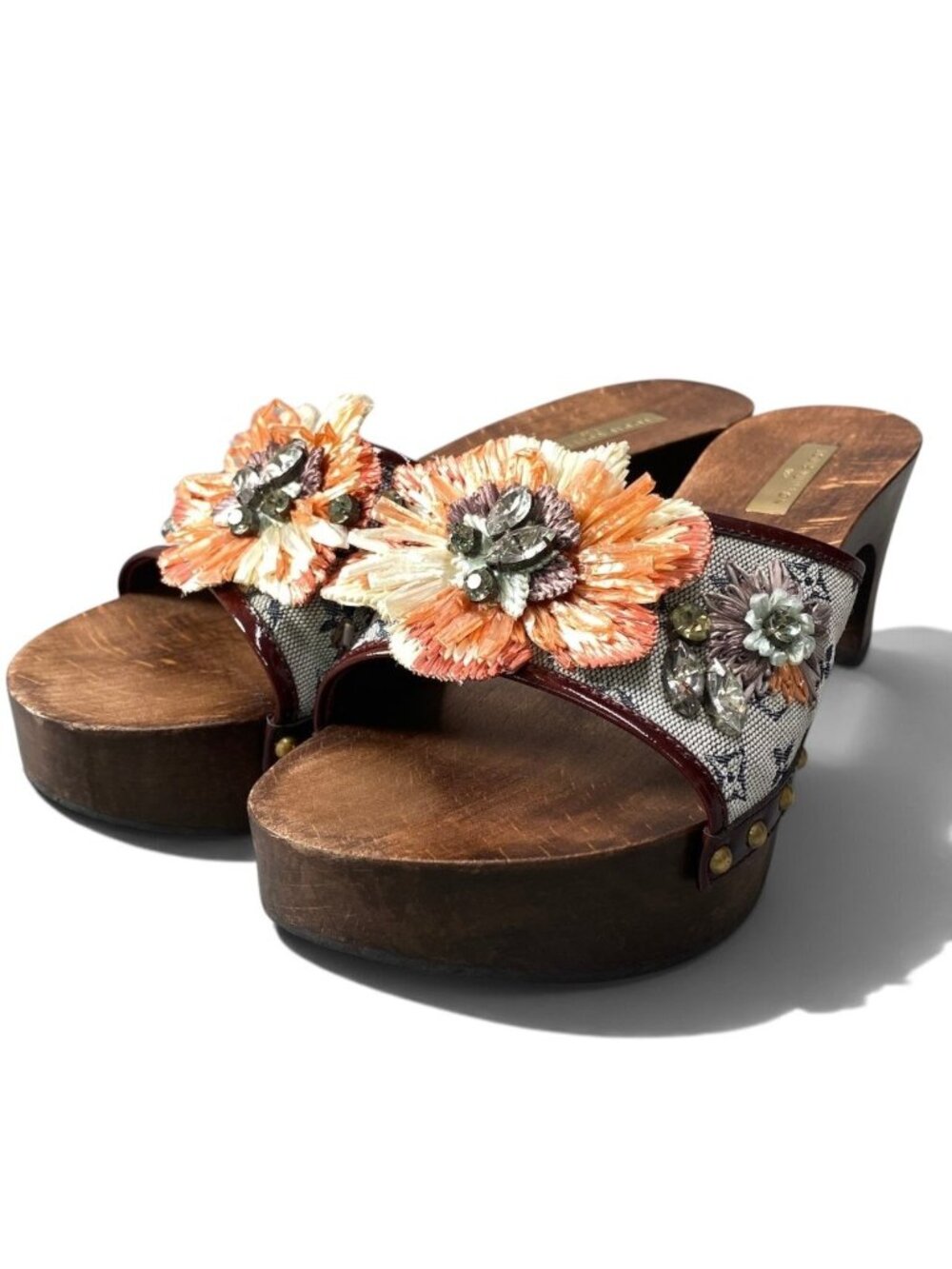 Louis Vuitton Monogram Mini Bijou Wood Sandals